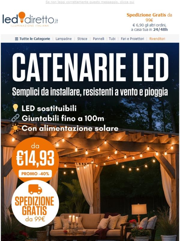 💡Catenarie LED: illumina le tue cene all'aperto! Installazione in pochi minuti