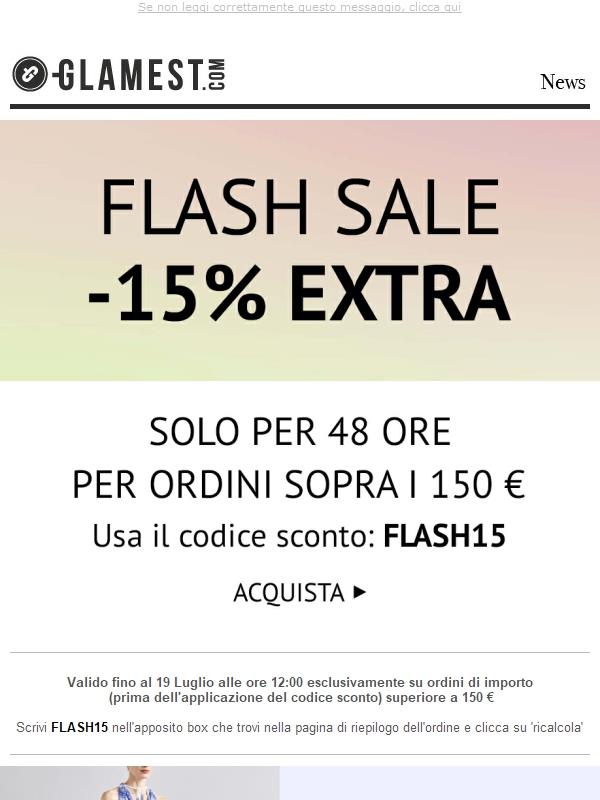 Flash Sale: 48 ore al -15% EXTRA...