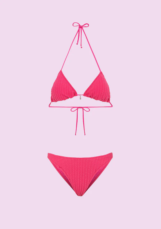 Bikini Donna F**K Triangolo con Slip Americano Fisso Fucsia SWC010-FX