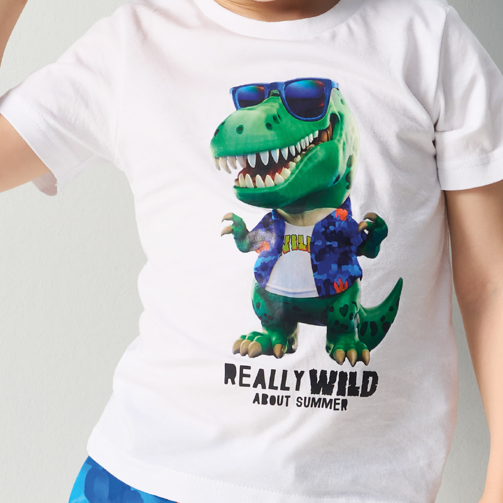 Image of T-SHIRT MANICA CORTA DINOSAURO 4B463 BAMBINO IDO