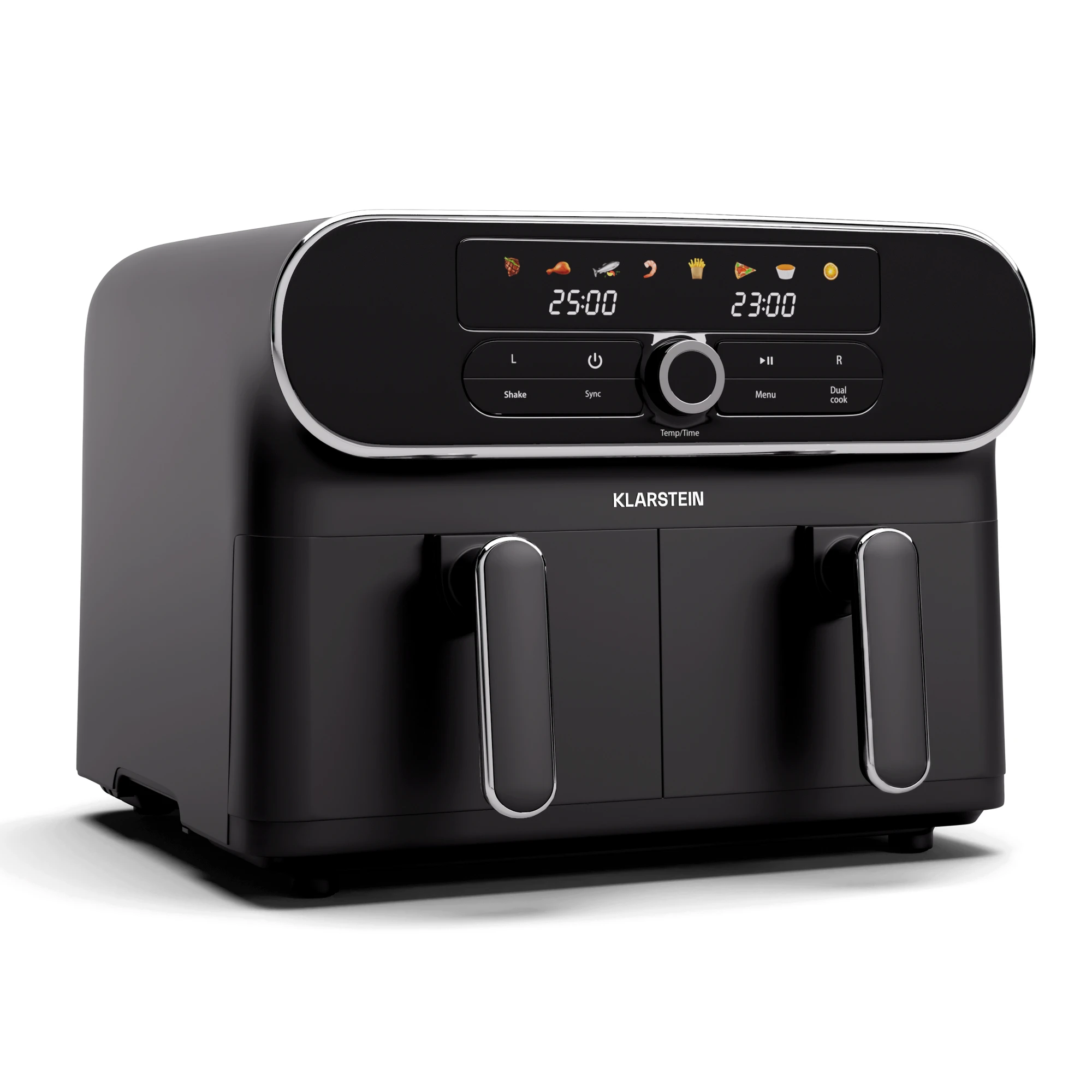Klarstein AuraAir Color Touch - Friggitrice ad aria calda | 2 vani | 11 L | 1700 W