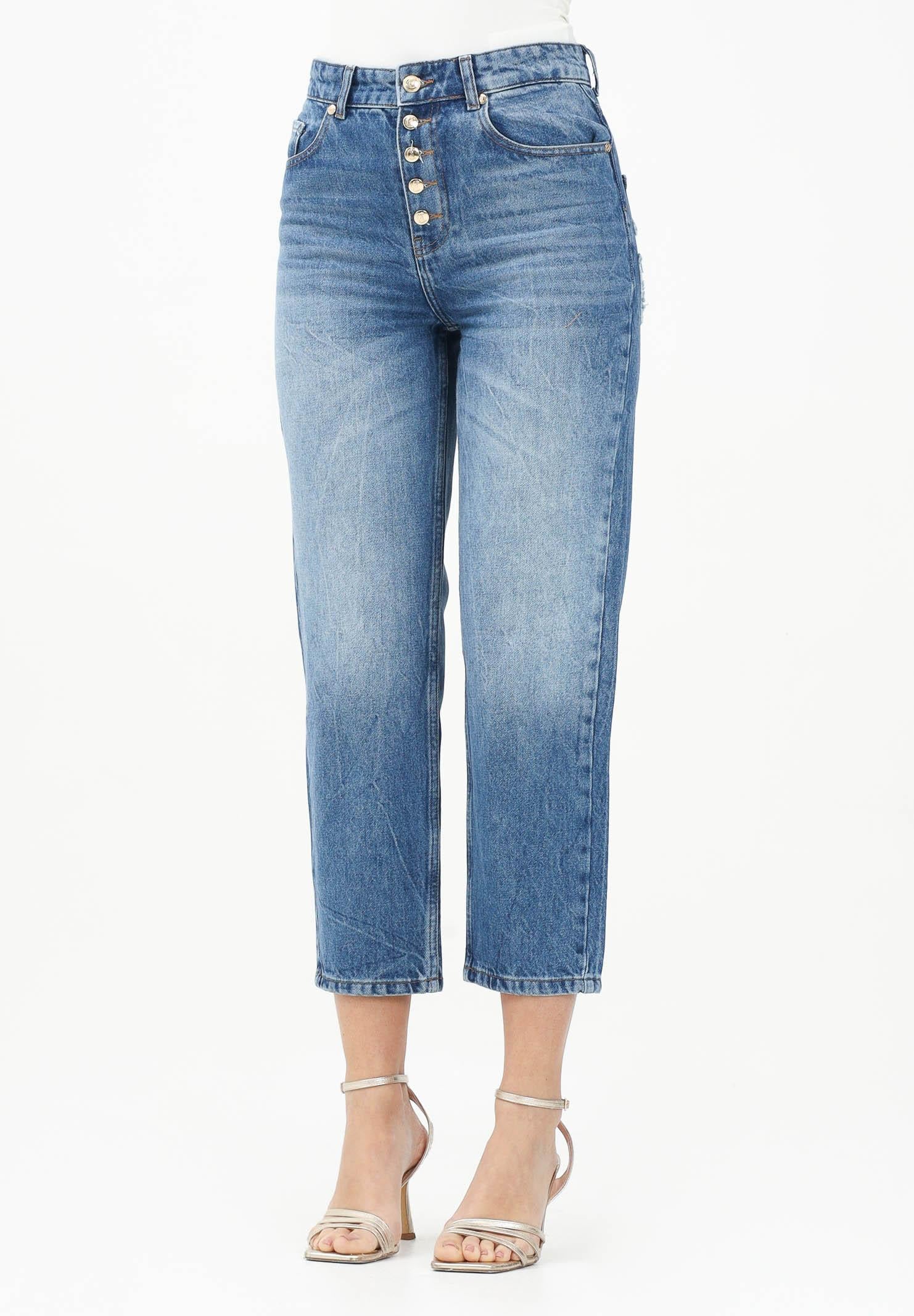 Image of JUST CAVALLI Jeans in denim da donna con ricamo logo