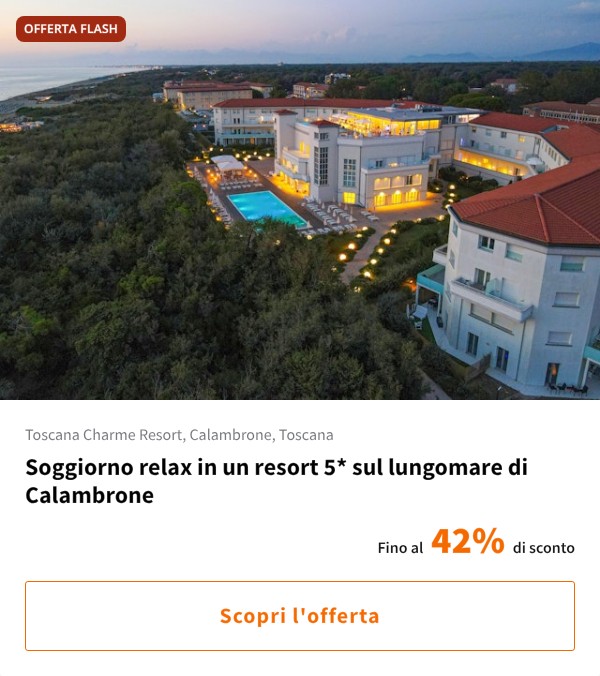 Soggiorno relax in un resort 5* sul lungomare di Calambrone
