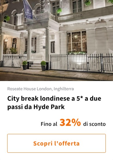 City break londinese a 5* a due passi da Hyde Park