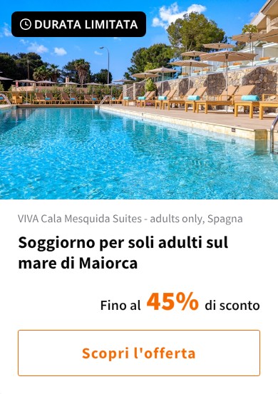 Soggiorno per soli adulti sul mare di Maiorca