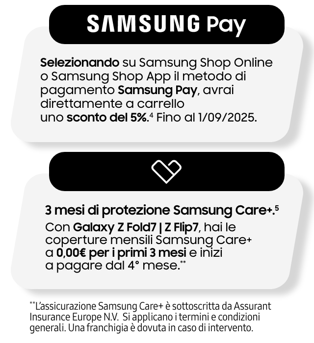 Promozioni se acquisti Galaxy Z Fold7 | Z Flip7 | Z Flip7 FE