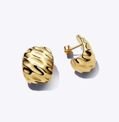 Rippled Wide Hoop Earrings