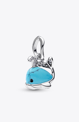Turquoise-Coloured Whale Dangle Charm