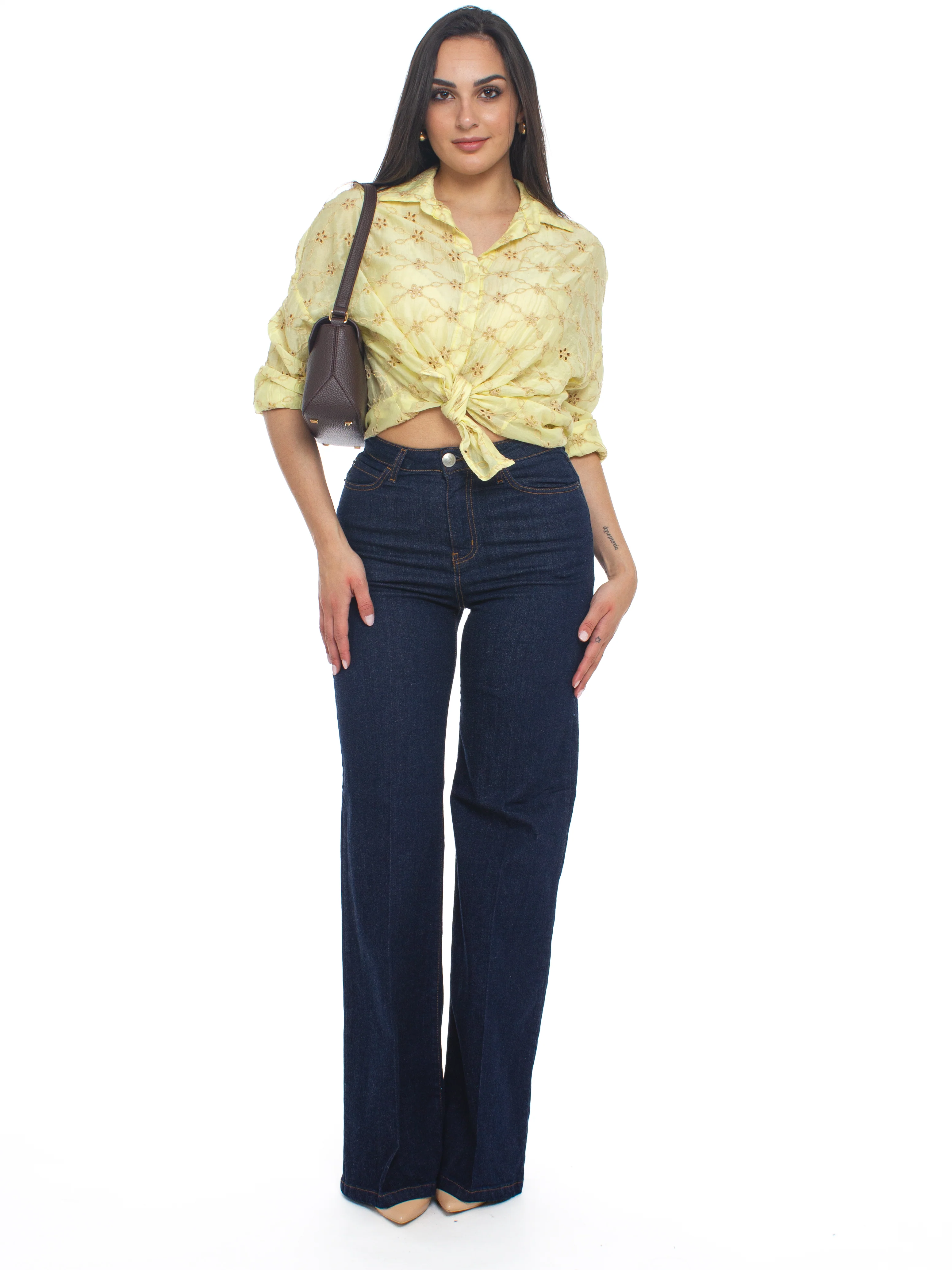 Image of Camicia con ricami traforata Vicolo