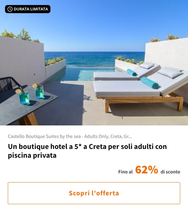 Un boutique hotel a 5* a Creta per soli adulti con piscina privata