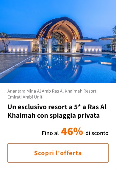 Un esclusivo resort a 5* a Ras Al Khaimah con spiaggia privata