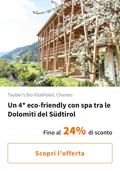 Un 4* eco-friendly con spa tra le Dolomiti del Südtirol