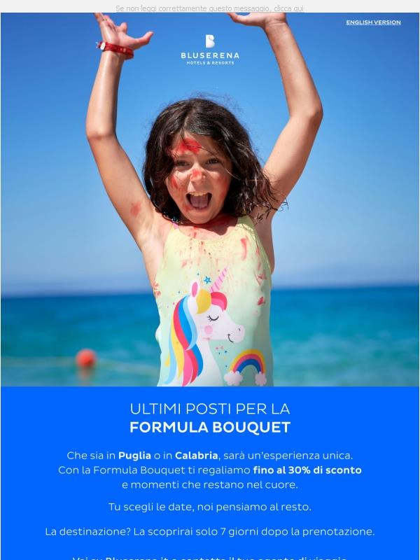 Formula Bouquet -30%: ultime camere