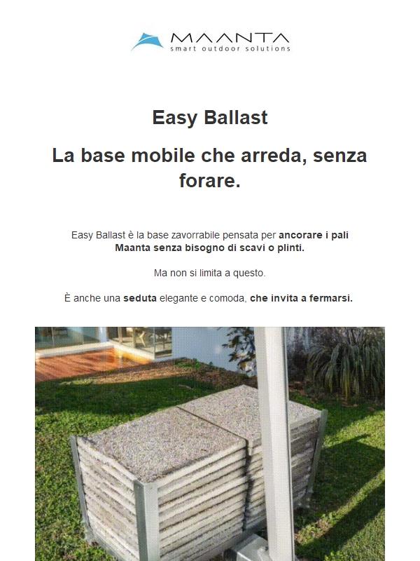 Easy Ballast: l'ancoraggio che diventa arredo.