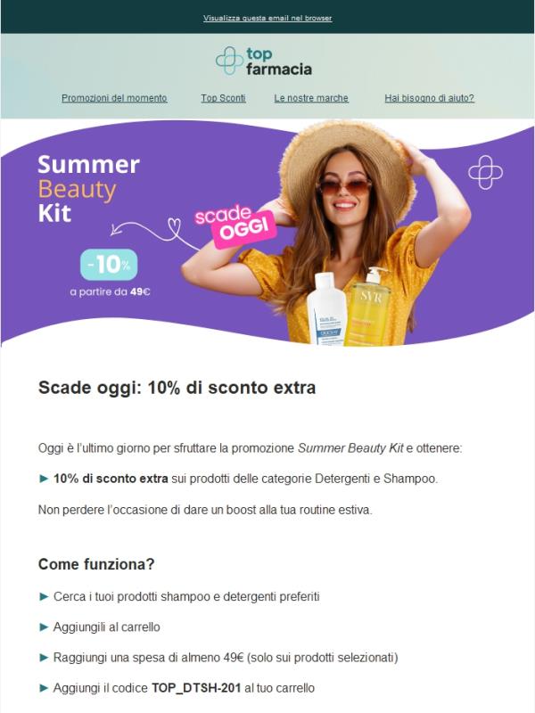 ⏰ Ultimo giorno: 10% extra con il Summer Beauty Kit!