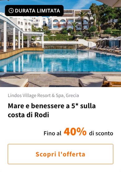 Mare e benessere a 5* sulla costa di Rodi