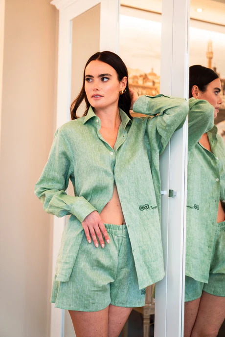 Boxer in Lino Verde