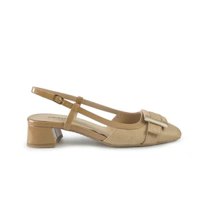 Frau Chanel Slingback in Tessuto e Vernice Noisette