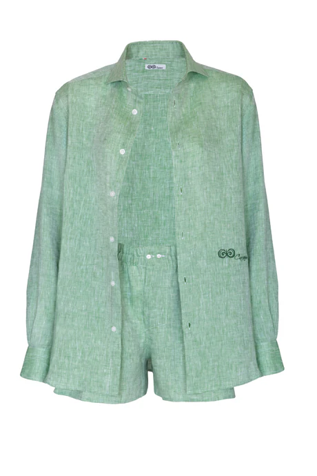 Camicia in Lino Verde