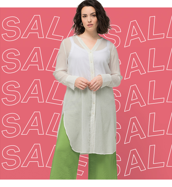 Blusa dal taglio lungo e svasato con texture, scollo a tunica e maniche lunghe