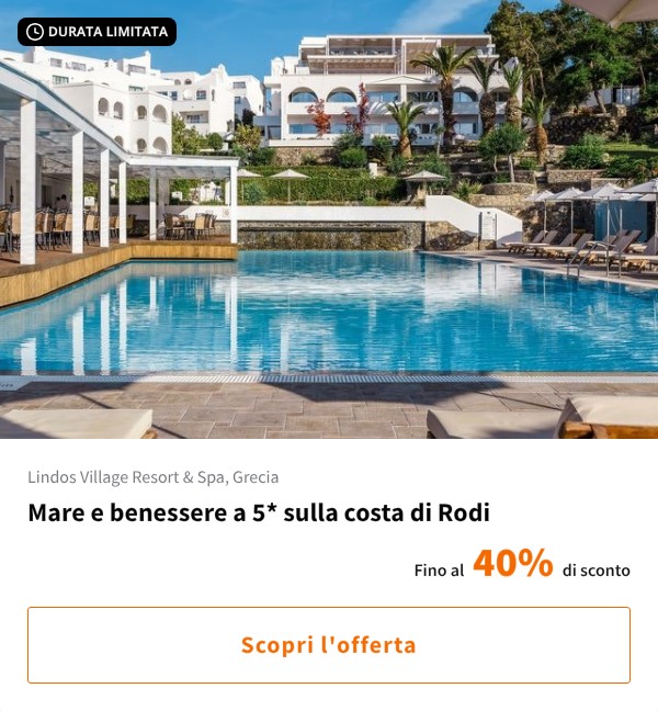 Mare e benessere a 5* sulla costa di Rodi