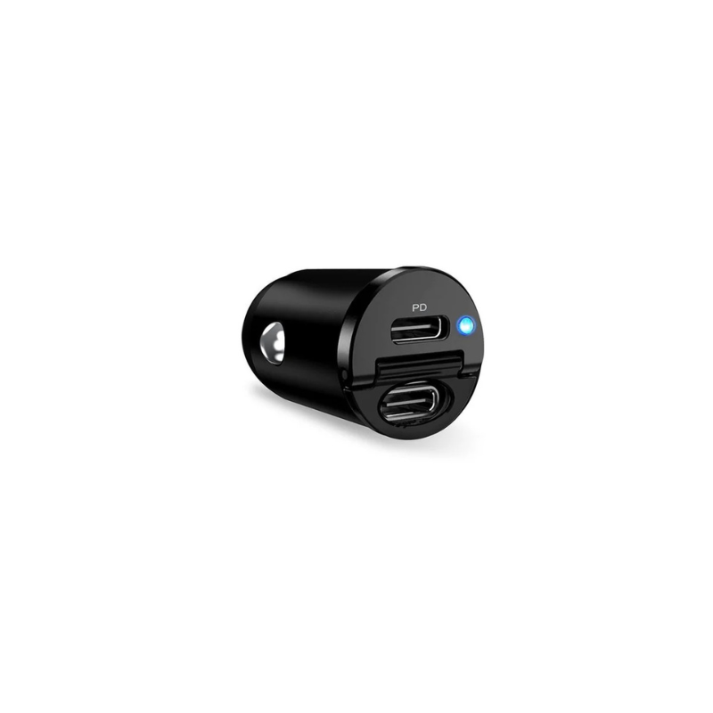 Mini Carica Batterie da Auto Bullet 2 porte USB-C Fast Charging e Power Delivery 30W