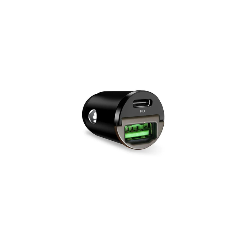 Mini Carica Batterie da Auto Bullet USB-C e USB-A Fast Charging e Po