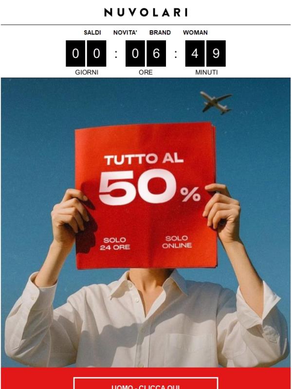 50% su tutto! - SOLO per 24H -