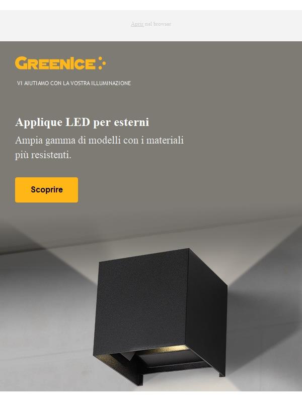Scopri le nuove Applique da Esterno LED di GreenIce: illuminazione efficiente e design innovativo