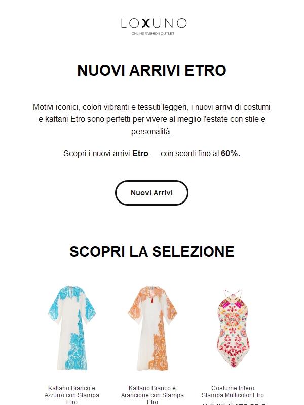 Nuovi arrivi Etro: sconti fino al 60%