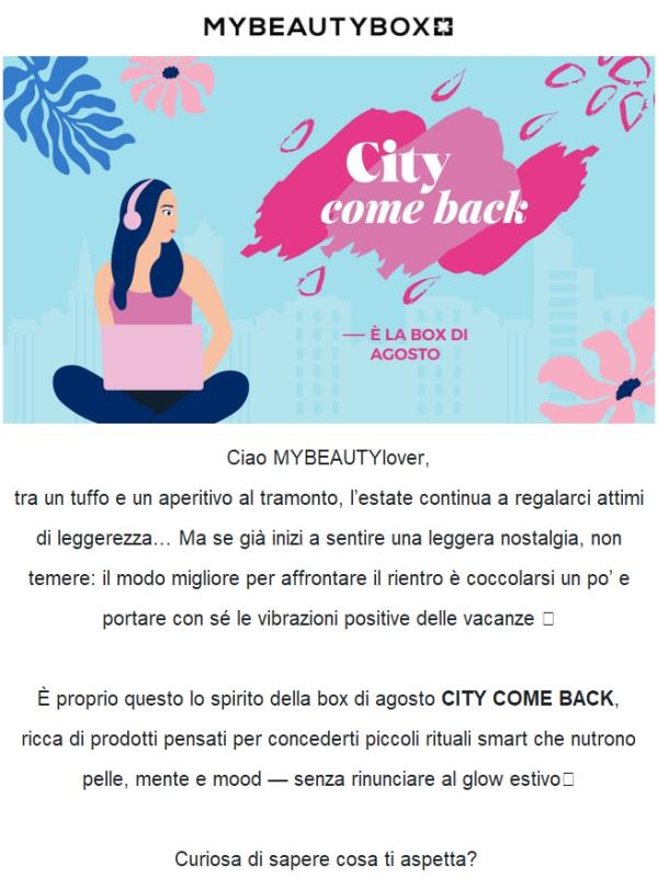 Il rientro è più dolce con CITY COME BACK 🎁
