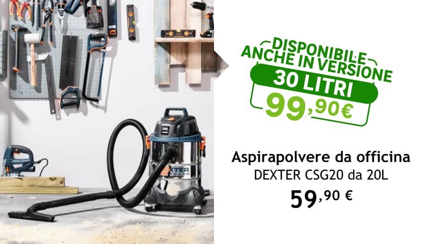 aspirapolvere da officina 20 litri DEXTER CSG20