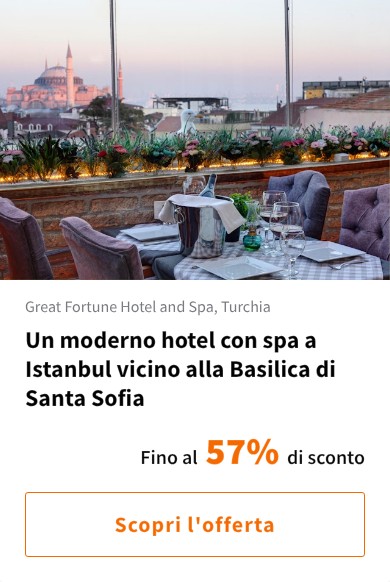 Un moderno hotel con spa a Istanbul vicino alla Basilica di Santa Sofia