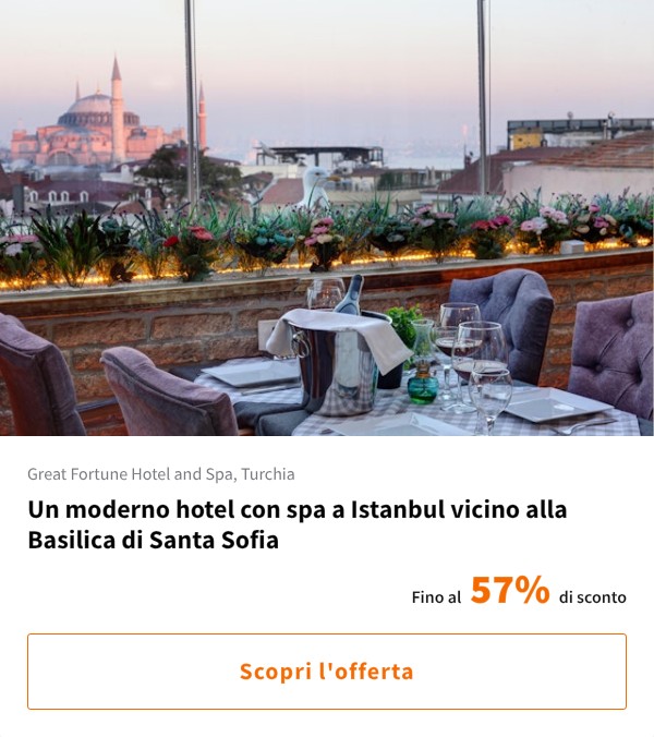 Un moderno hotel con spa a Istanbul vicino alla Basilica di Santa Sofia