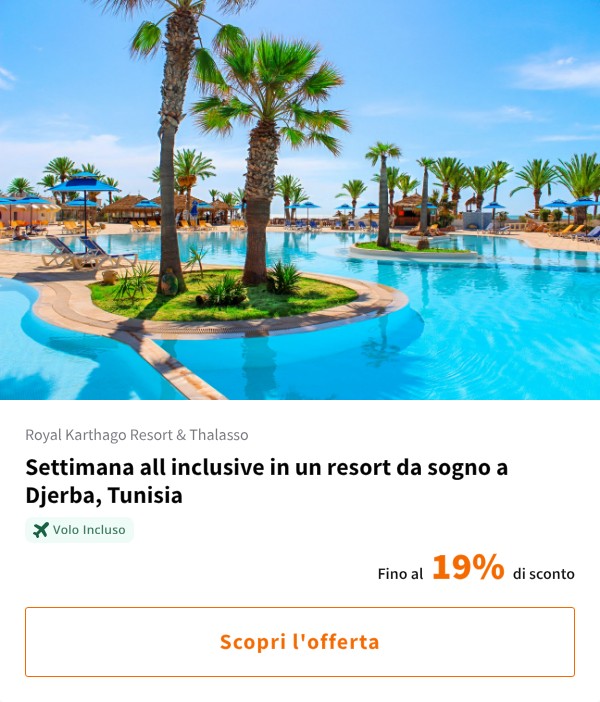 Settimana all inclusive in un resort da sogno a Djerba, Tunisia