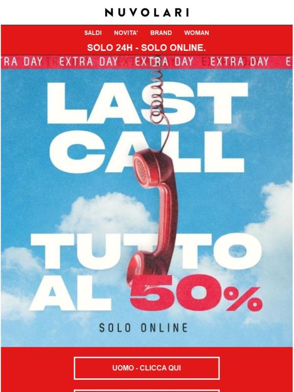 EXTRA DAY 50% su tutto! - SOLO per 24H -