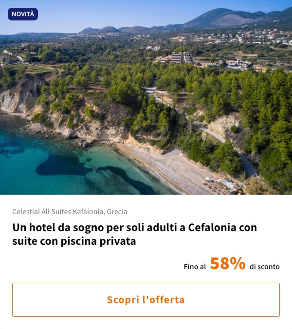 Un hotel da sogno per soli adulti a Cefalonia con suite con piscina privata