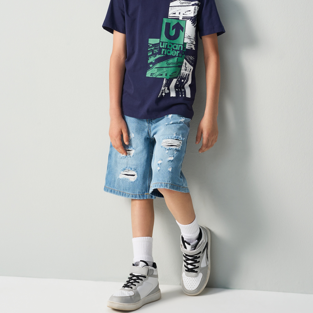 Image of PANTALONE CORTO DENIM 4B670 RAGAZZO IDO