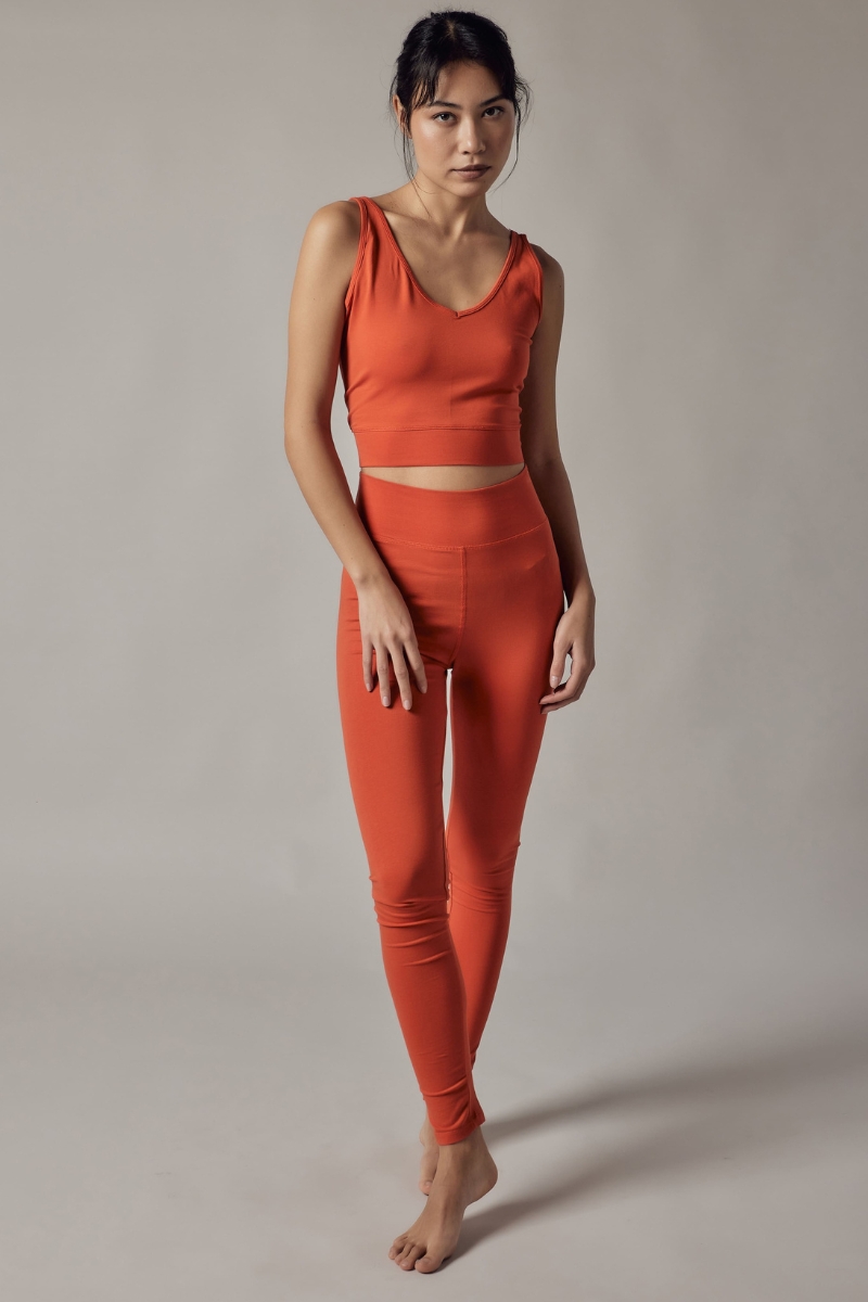 Active Set High-Waisted Leggings + V-Neck Sports Top