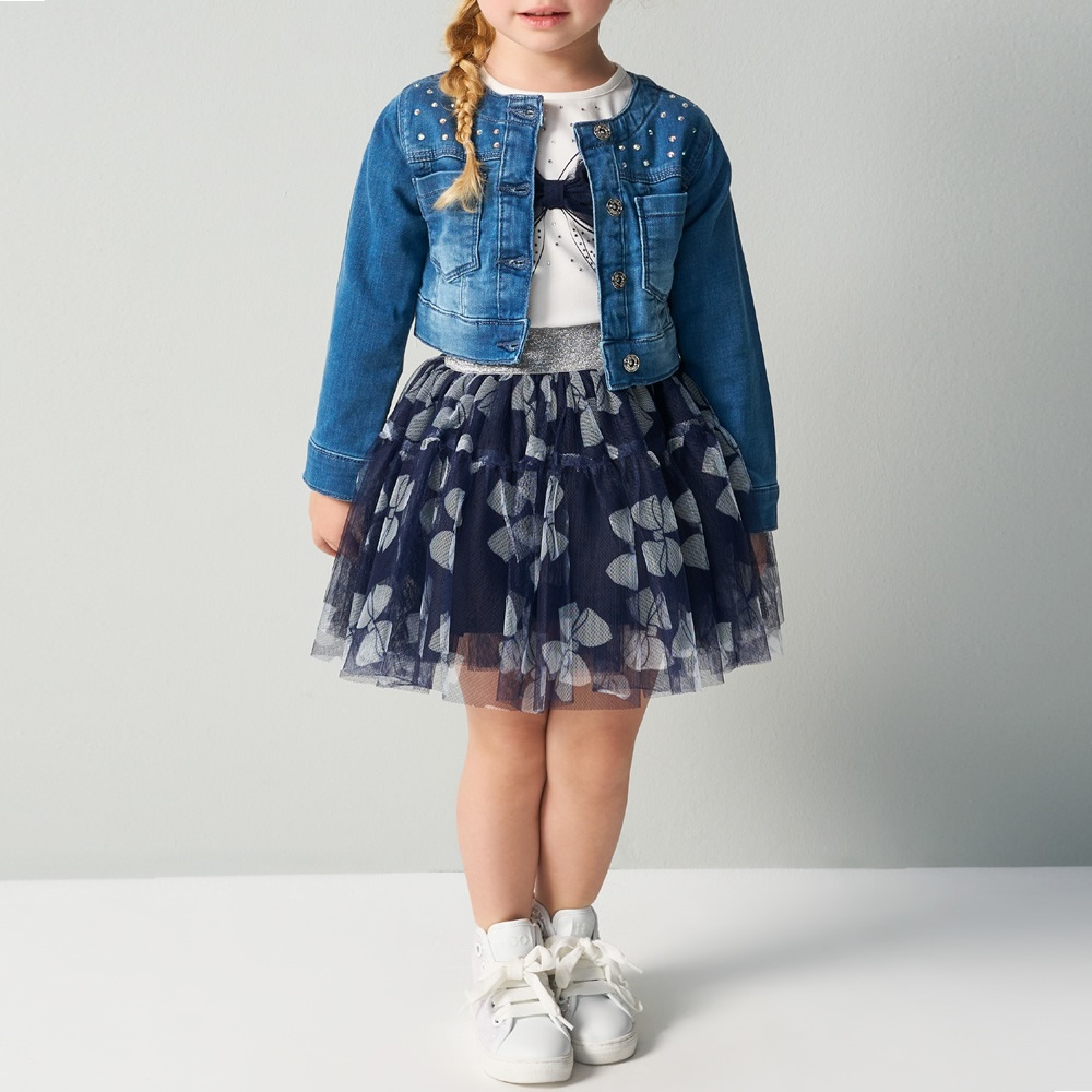 Image of COMPLETO MAGLIA  E GONNA 4B305 BAMBINA IDO