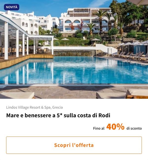 Mare e benessere a 5* sulla costa di Rodi