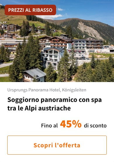 Soggiorno panoramico con spa tra le Alpi austriache