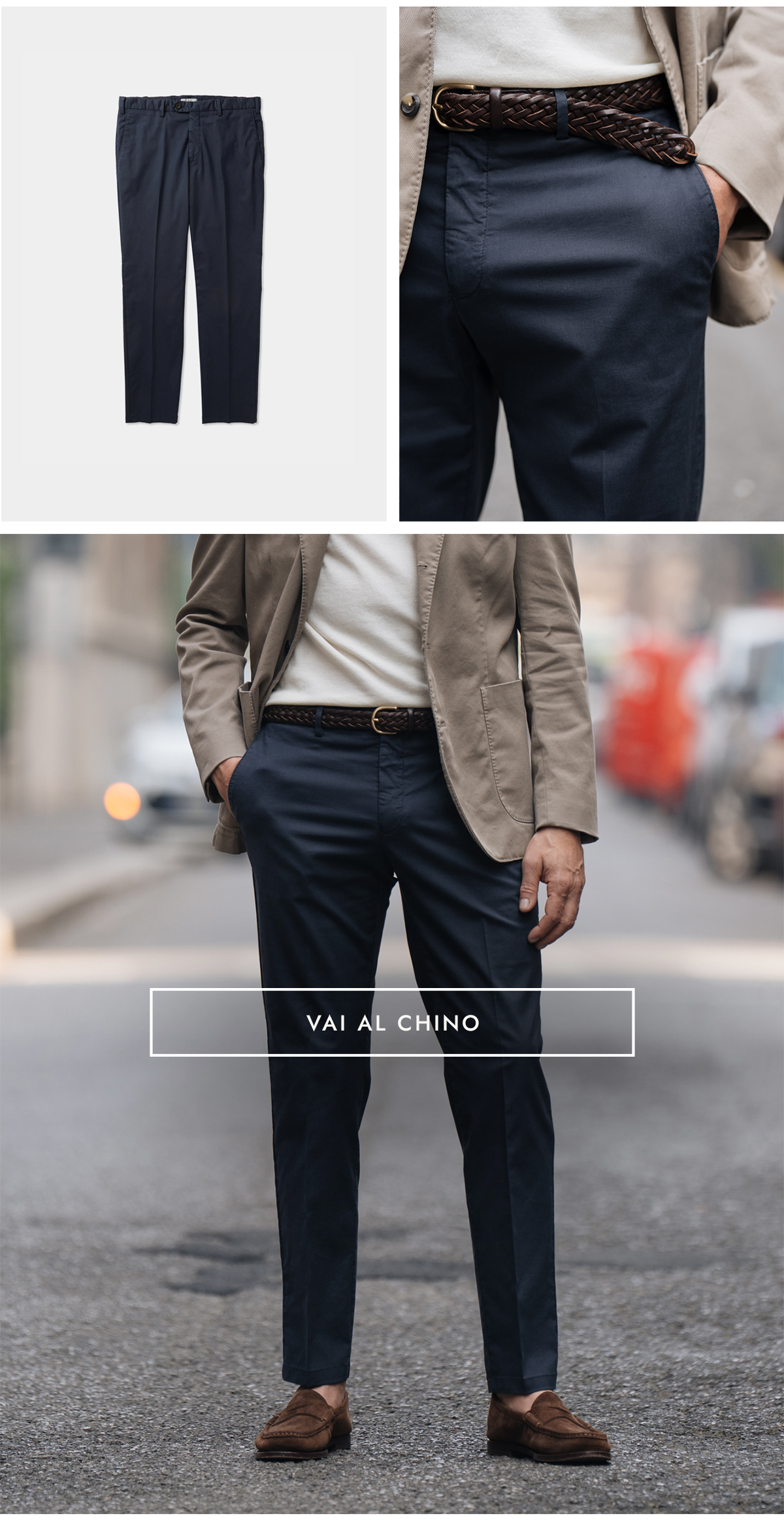 Tre prodotti in palette di blu: 