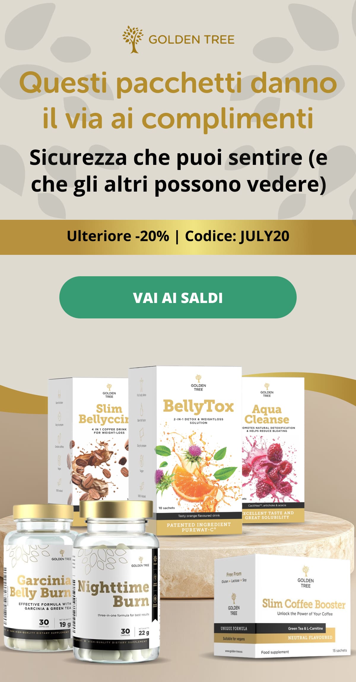 Questi pacchetti danno il via  ai complimenti  Sicurezza che puoi sentire (e che gli altri possono vedere) Ulteriore -20% | Codice: JULY20 VAI AI SALDI 