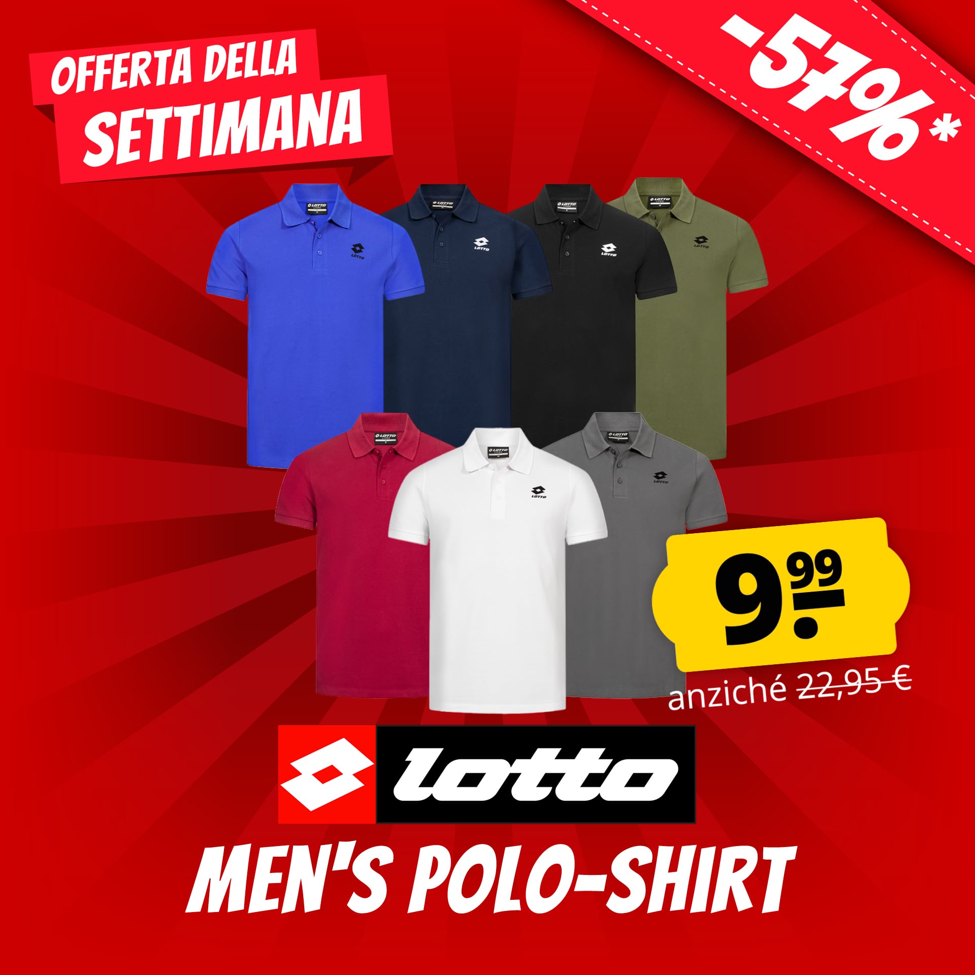 lotto pique cotton uomo polo