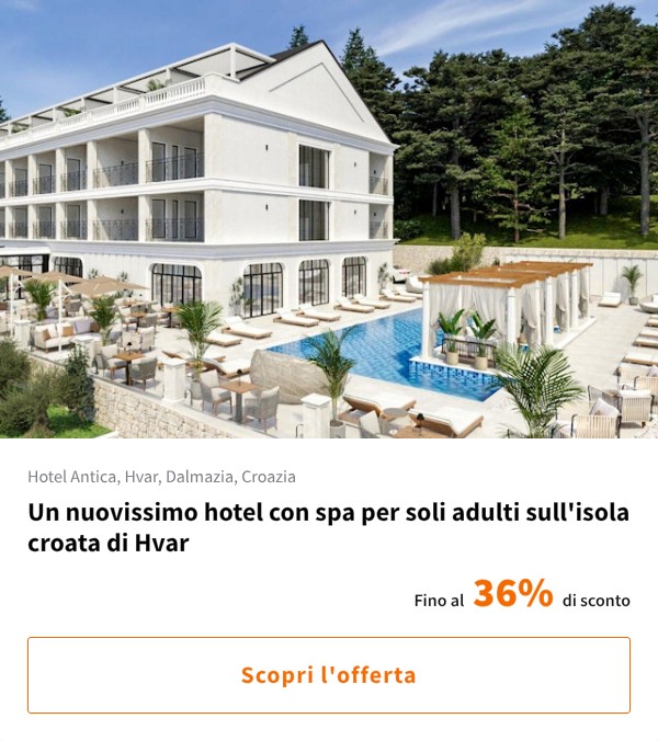 Un nuovissimo hotel con spa per soli adulti sull'isola croata di Hvar