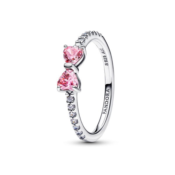 Sparkling Pink Bow Ring