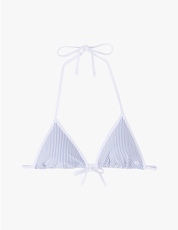 Top bikini a triangolo con trama a coste