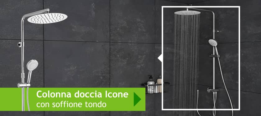 colonna doccia ICONE, soffione tondo