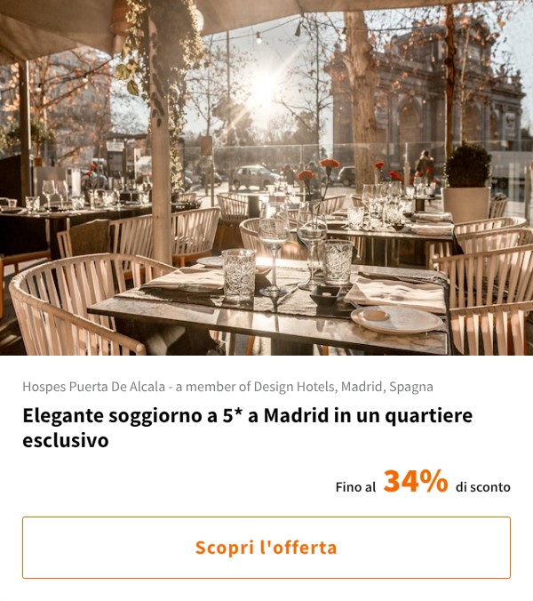 Elegante soggiorno a 5* a Madrid in un quartiere esclusivo